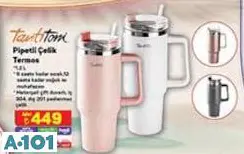TANTİTONİ PİPETLİ ÇELİK TERMOS 1.2 L TANTİTONİ PİPETLİ ÇELİK TERMOS 1.2 L